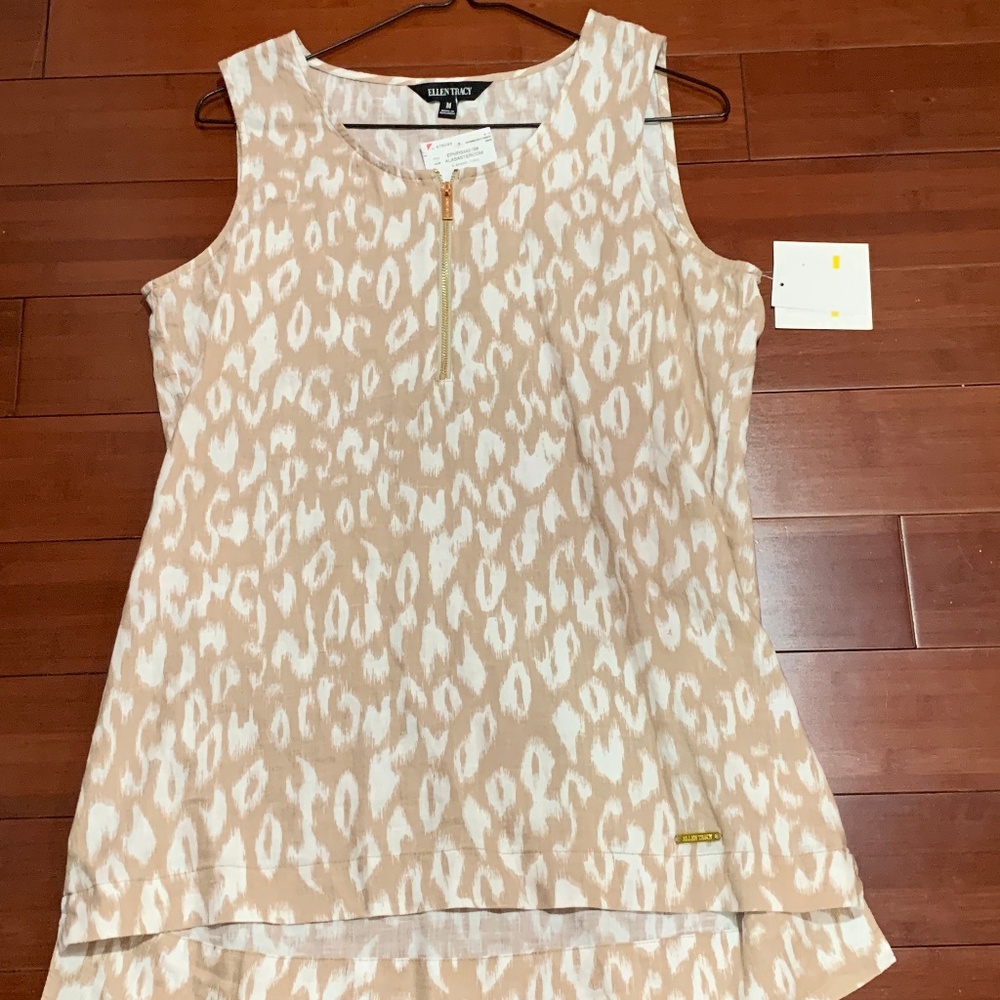 Ellen Tracy Classy Cheetah Cotton Tank